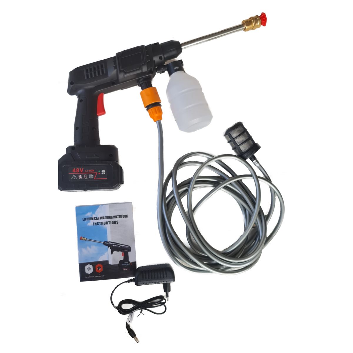 48V Cordless High-Pressure Power Washer: Versatile Cleaning Tool Gun
