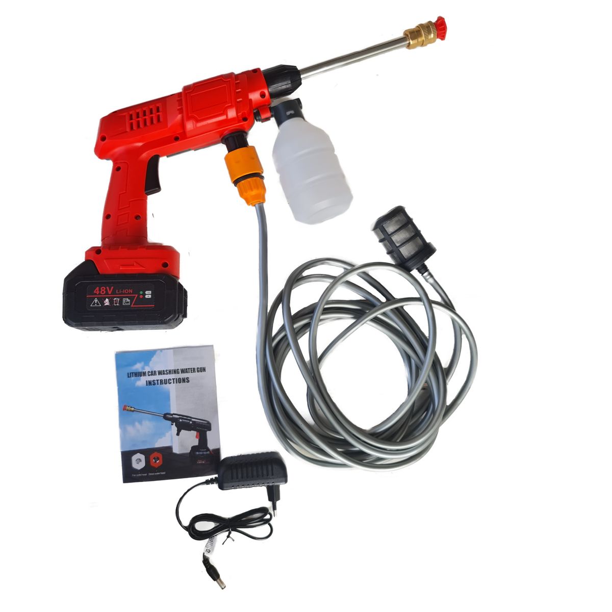 48V Cordless High-Pressure Power Washer: Versatile Cleaning Tool Gun