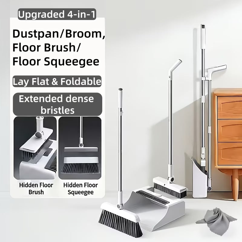 The Four-in-One Broom And Dustpan Set