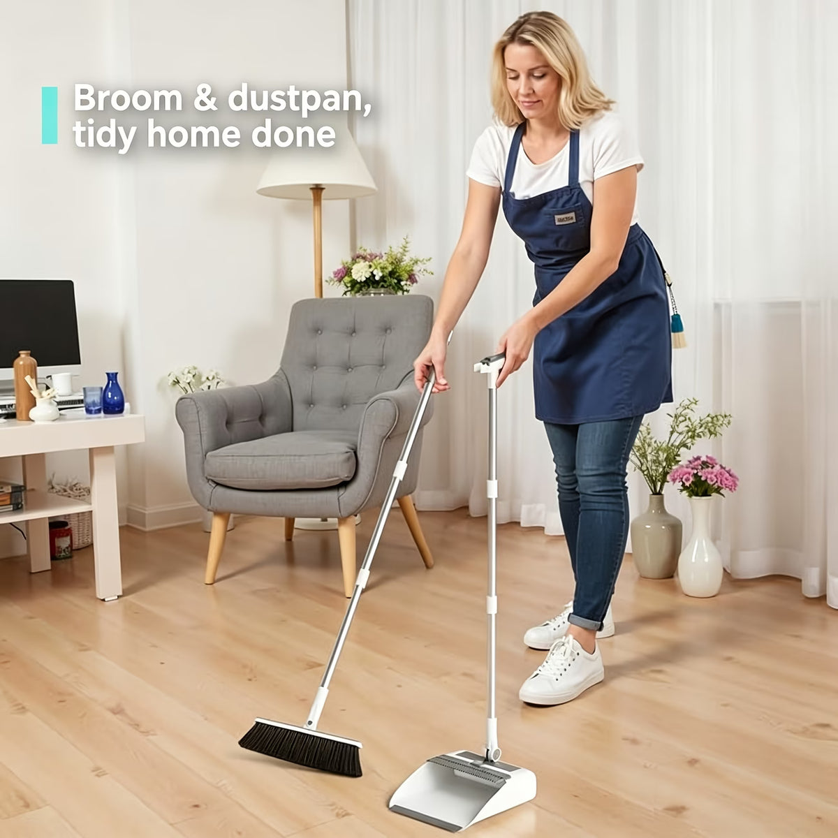 The Four-in-One Broom And Dustpan Set